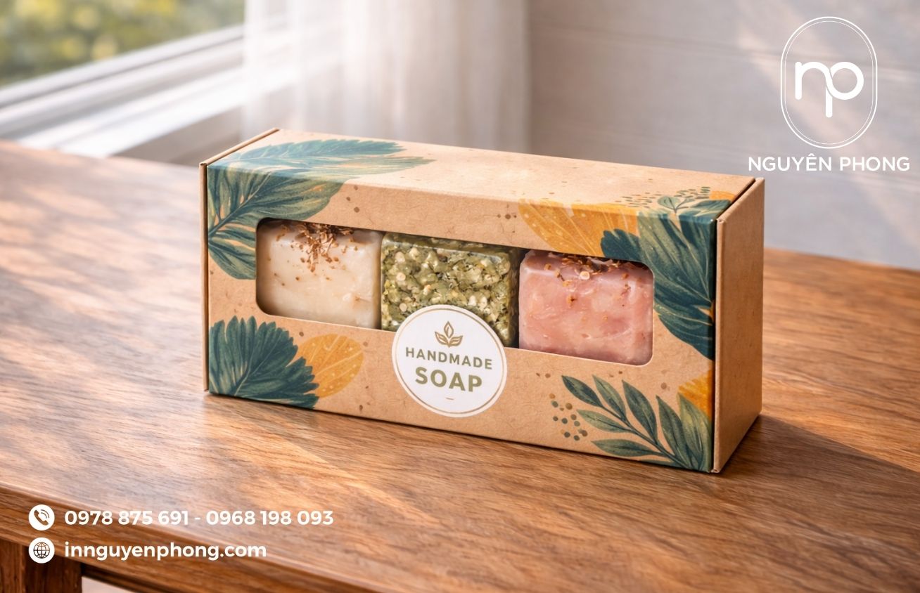 Mẫu hộp kraft đựng xà bông 